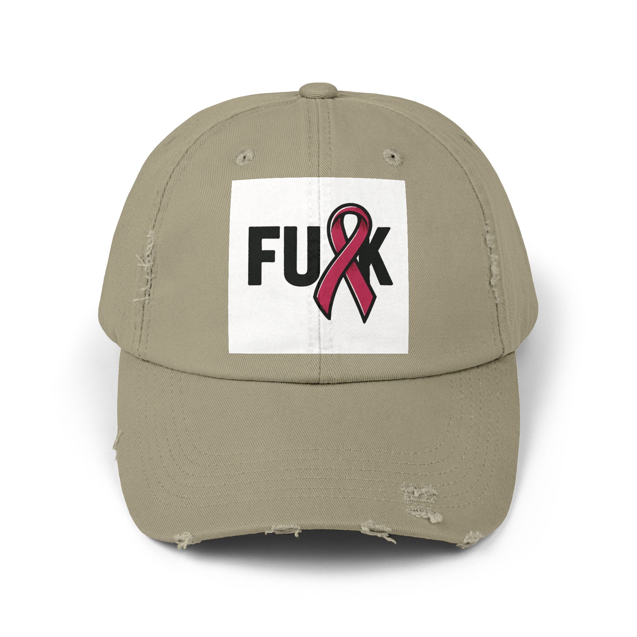 Cap - F*ck Breast Cancer Tattered Distressed Design