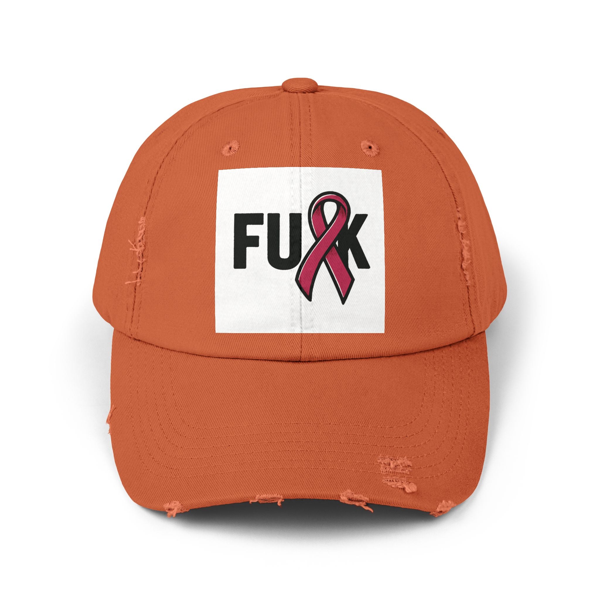 Cap - F*ck Breast Cancer Tattered Distressed Design
