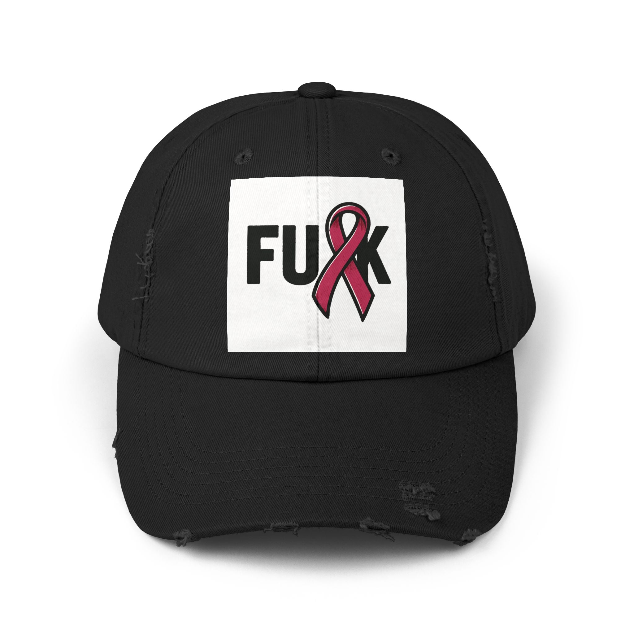 Cap - F*ck Breast Cancer Tattered Distressed Design