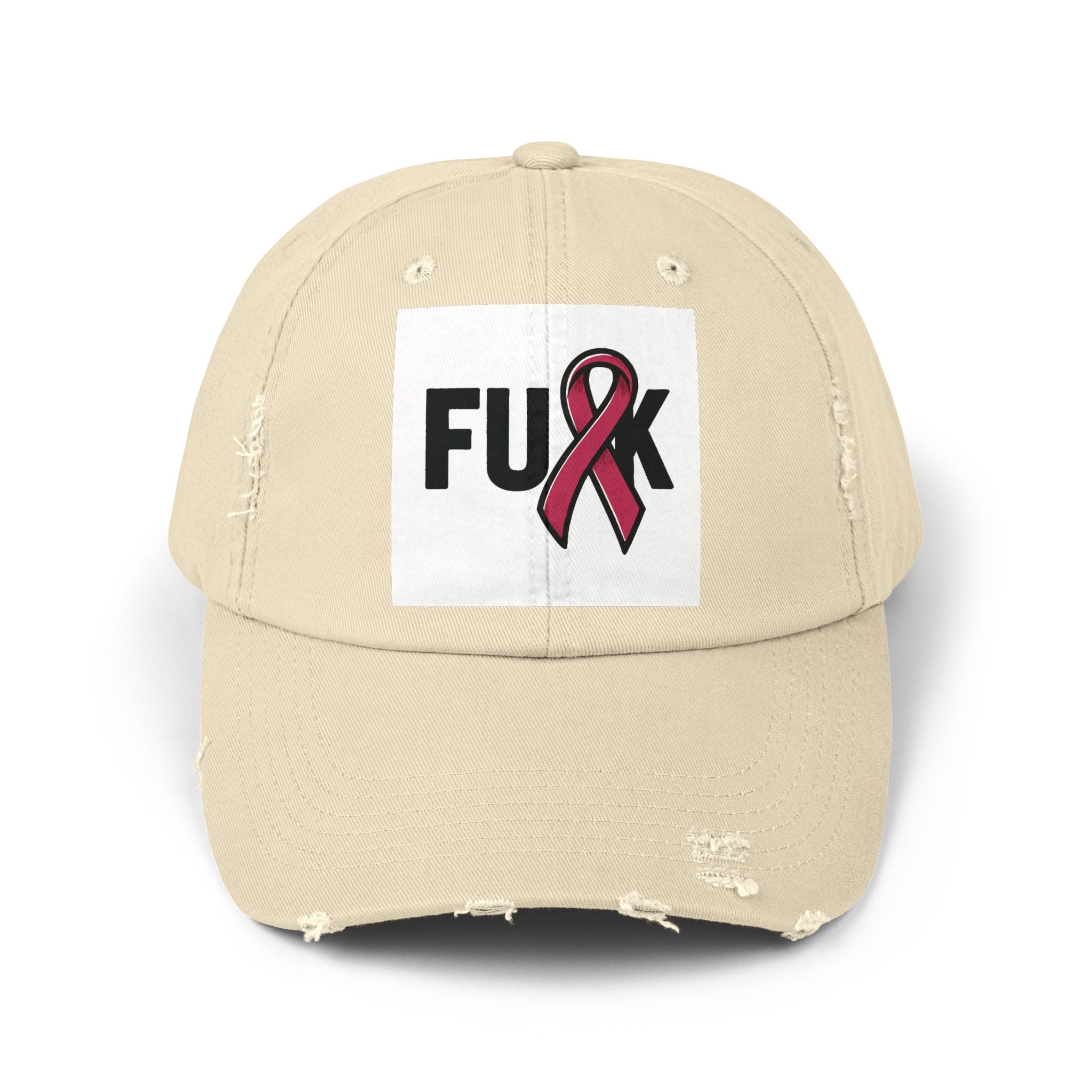 Cap - F*ck Breast Cancer Tattered Distressed Design