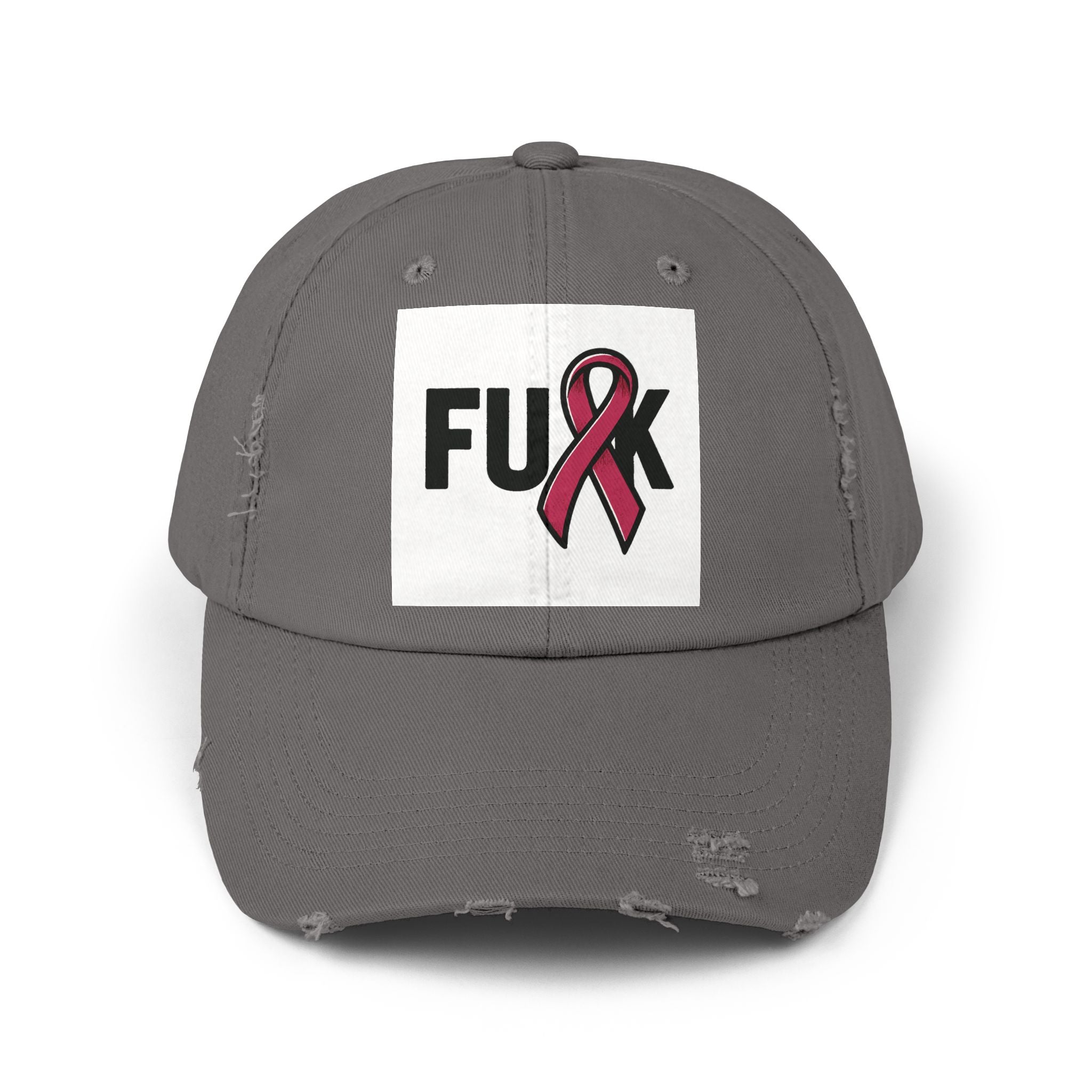 Cap - F*ck Breast Cancer Tattered Distressed Design
