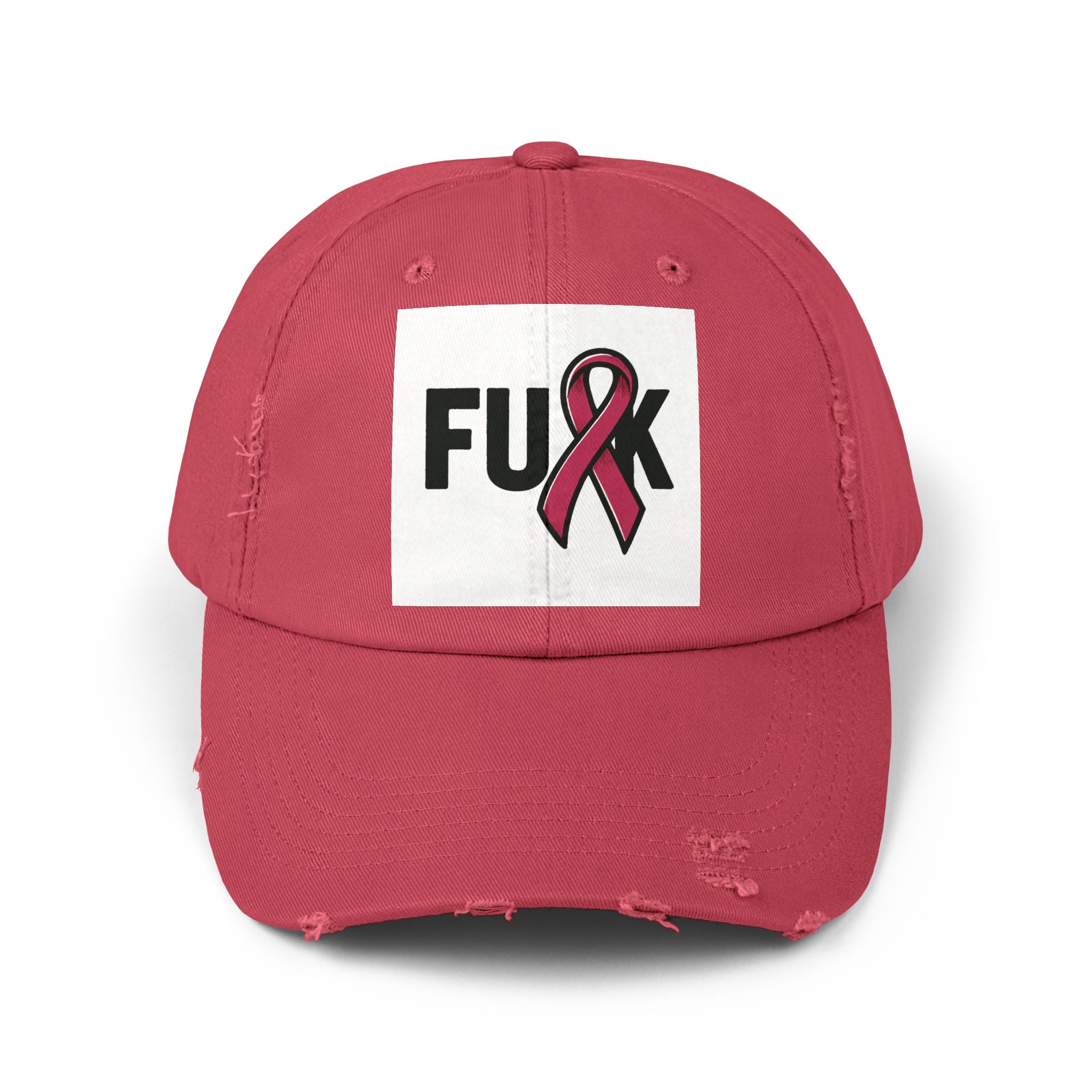 Cap - F*ck Breast Cancer Tattered Distressed Design