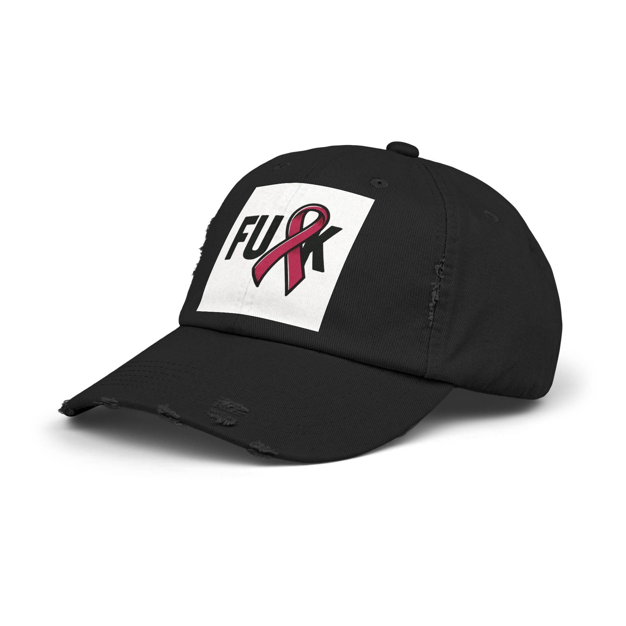 Cap - F*ck Breast Cancer Tattered Distressed Design