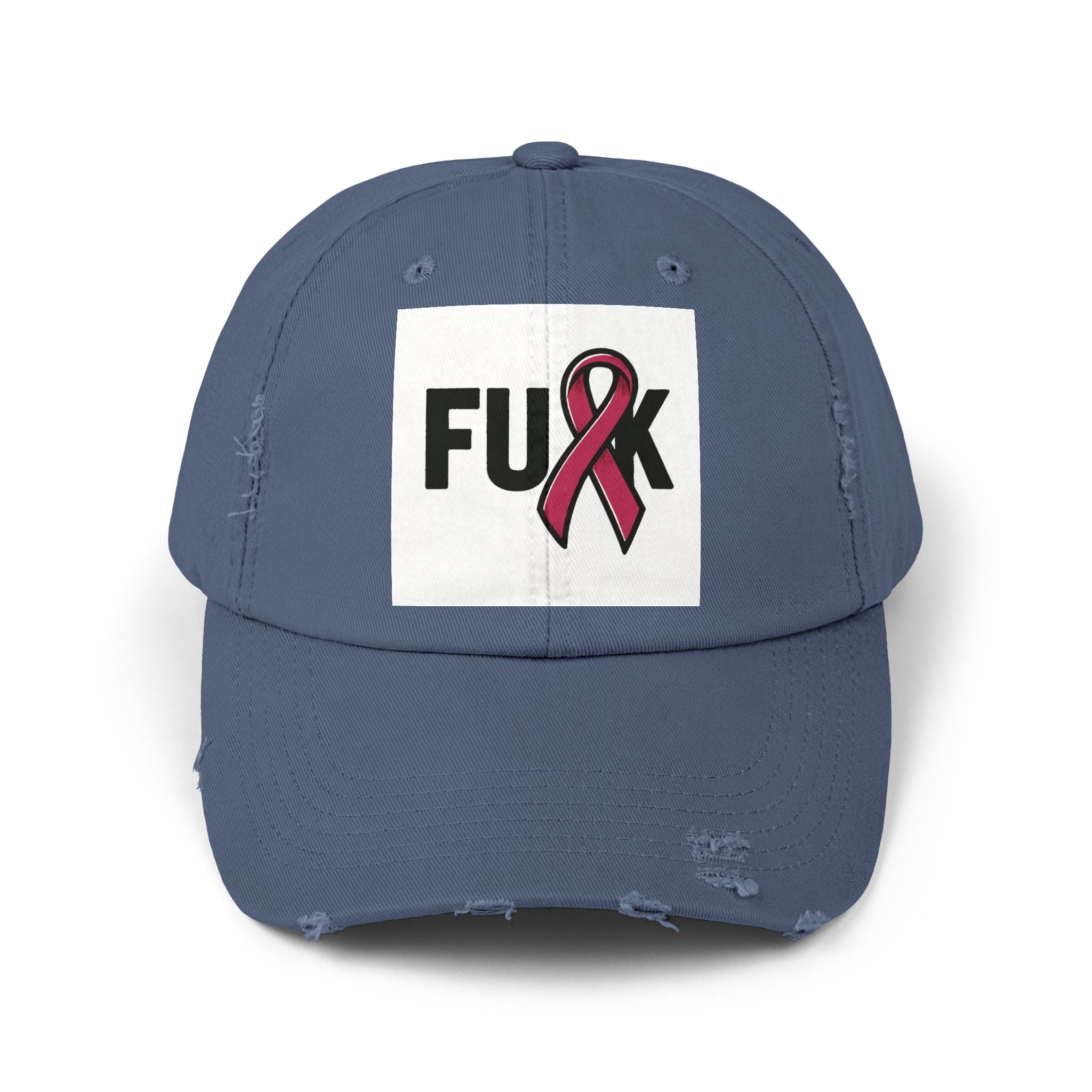 Cap - F*ck Breast Cancer Tattered Distressed Design