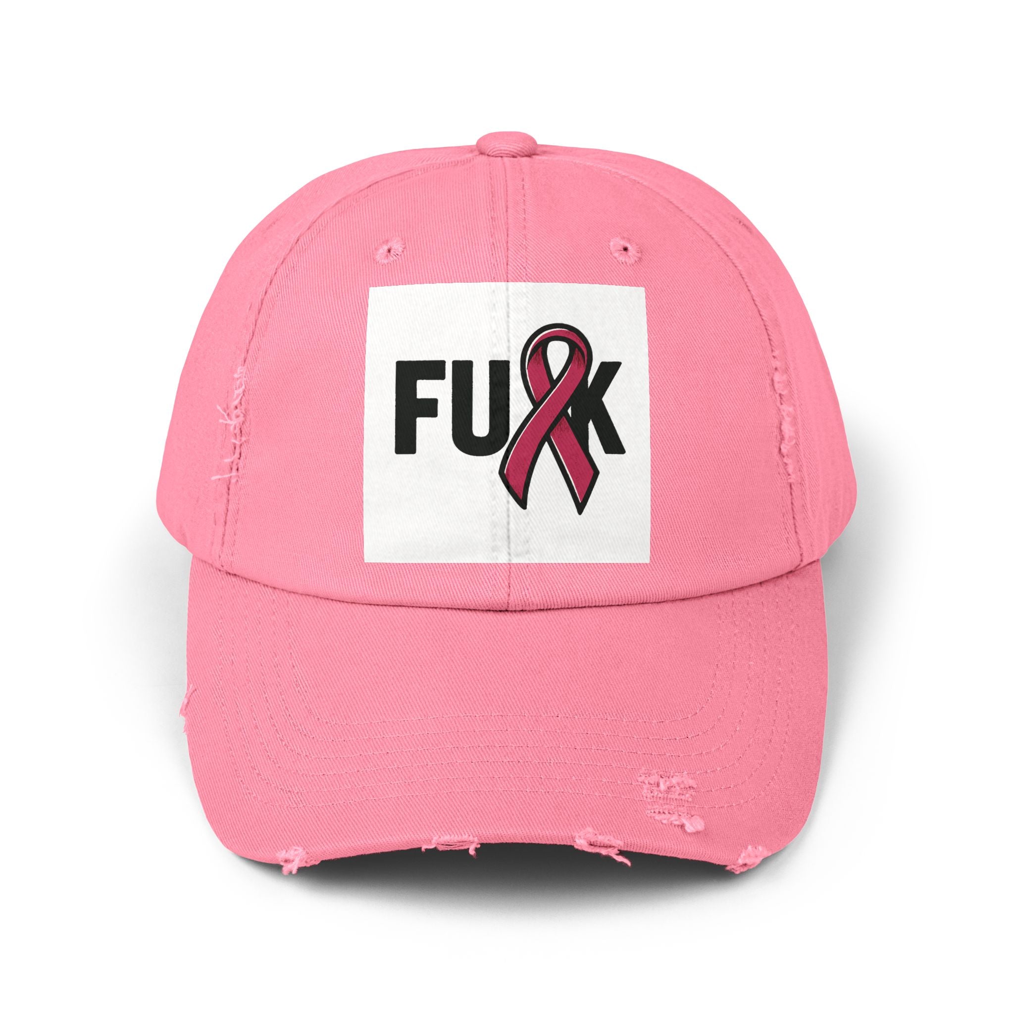 Cap - F*ck Breast Cancer Tattered Distressed Design